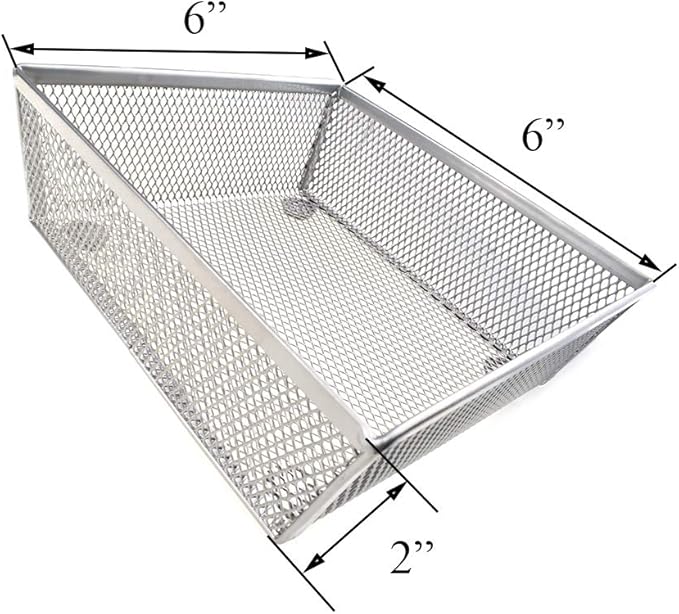 HAHIYO Stackable Mesh Tray Cup 6 x 6 x 2 inches Sturdy Container for Desk Drawer Organizer Collection for Home Office School kitchen Soft Foam Feet No Sharp Edges 2 Pack Silver