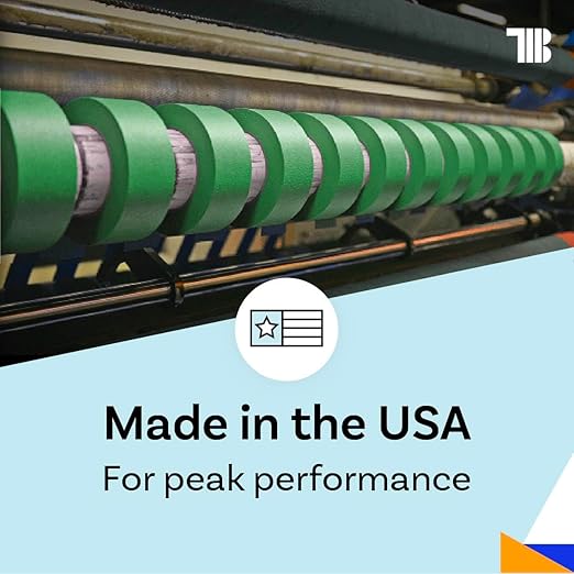 High Tack Green Painters Tape, 2 inch x 60 Yards, Case of 24 Rolls, Made in America, Clean Removal Green Masking Tape, Strong & UV Resistant