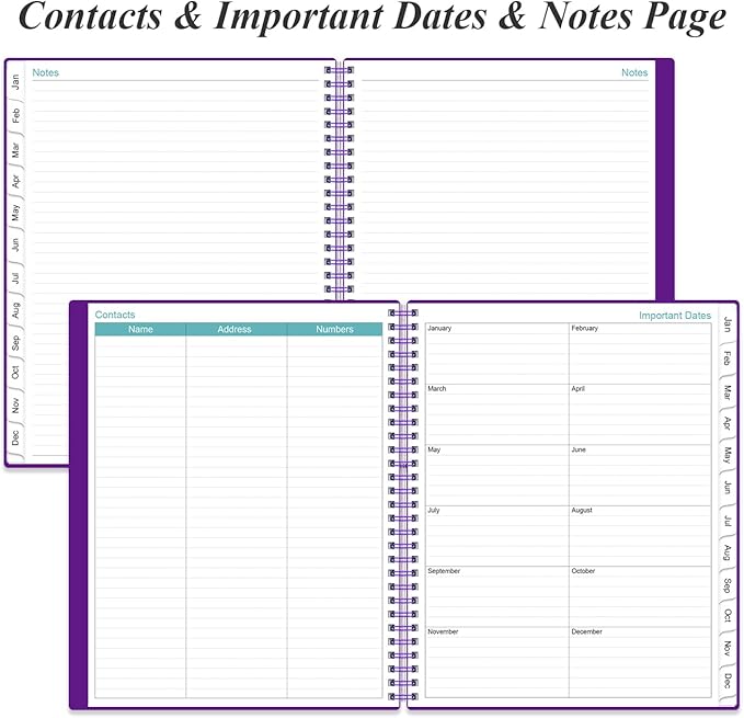 2026 Planner - Planner 2026 from January 2026 to December 2026 with 12 Monthly Tabs, Flexible Cover, Inner Pocket, 8.5" x 11", Purple-B