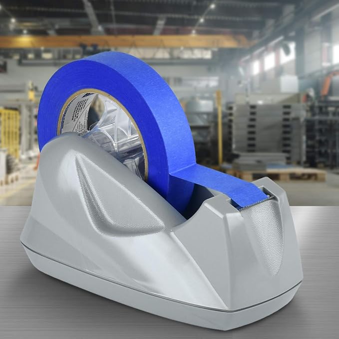 Acrimet Premium Desktop Tape Dispenser Jumbo, Plastic, Non-Skid Base (Heavy Duty) (Platinum Silver Color)