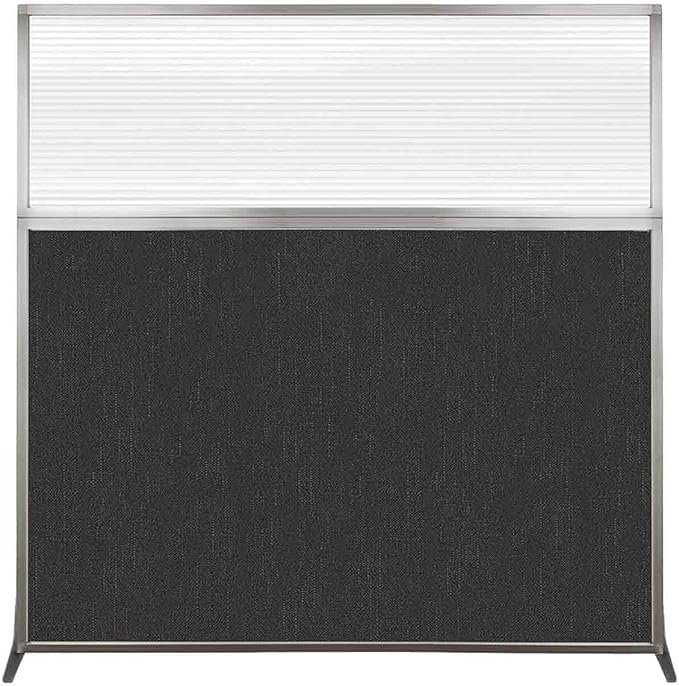 Versare Hush Screen Portable Room Divider | Workstation Wall Divider | Freestanding Privacy Hush Panels | Clear Fluted Windows | Fabric Office Divider Screen | Great for Room Separation