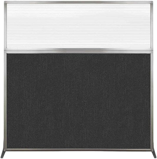 Versare Hush Screen Portable Room Divider | Workstation Wall Divider | Freestanding Privacy Hush Panels | Clear Fluted Windows | Fabric Office Divider Screen | Great for Room Separation