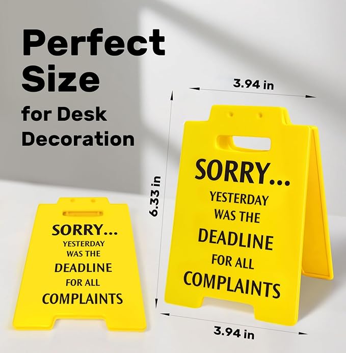 Funny Office Desk Decor Sign, Funny Desk Accessories for Work, Office Signs Cubicle Decor Birthday Gifts for Boss Lady, Men, Women, Coworkers, Teacher, Principal, Manager