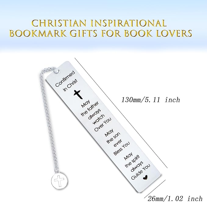 Confirmation Gifts for Teenagers Boys Girls Christian Bible Bookmark Gifts for Women Men Book Lovers Friends Catholic Easter Bookmark Birthday Christmas Baptism First Communion Gift for Daughter Son