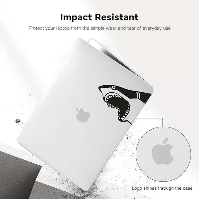 Cute Animal Print Case for MacBook Air 13 inch 2025-2022 M4 A3240 M3 A3113 M2 A2681,for Mac Air13 M4 Sturdy Pattern Plastic Clear Hard Shell&Keyboard Cover for MacBook Air13.6 Case,Cute Shark