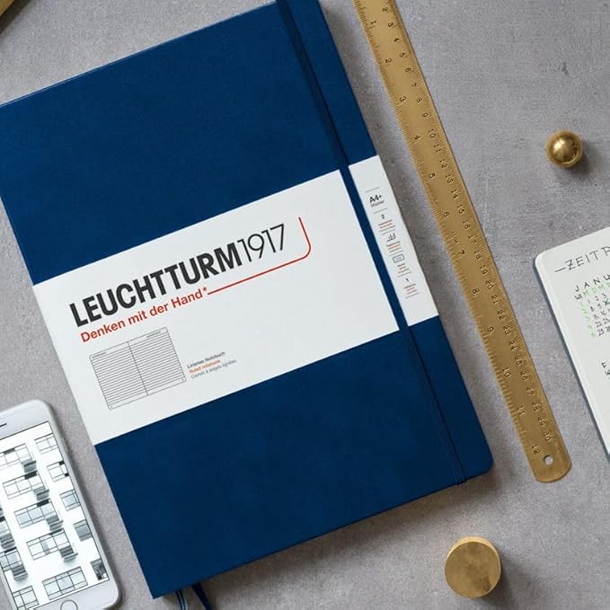 LEUCHTTURM1917 - Notebook Hardcover Medium A5-251 Numbered Pages for Writing and Journaling (Lemon, Squared)