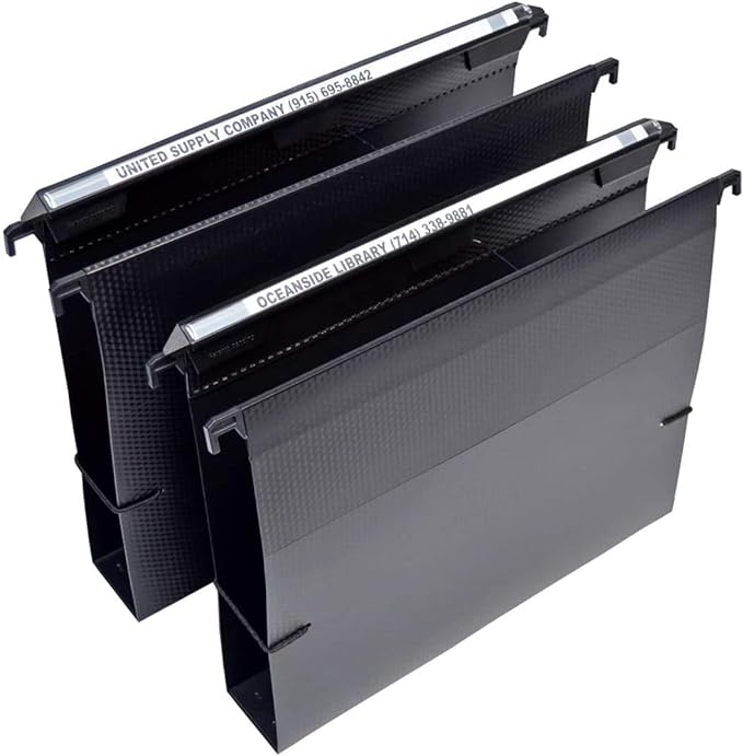 Ultimate Office MagniFile Hanging File Folders (Black, 2" Box Base, Set 2)