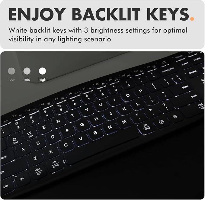X9 Backlit Wireless Keyboard and Mouse (Bluetooth + 2.4G) Ergonomic Keyboard and Mouse Wireless Combo with Wrist Rest, Rechargeable, Light Up, Full-Size Set for Phone, Computer, Laptop, Windows, Mac