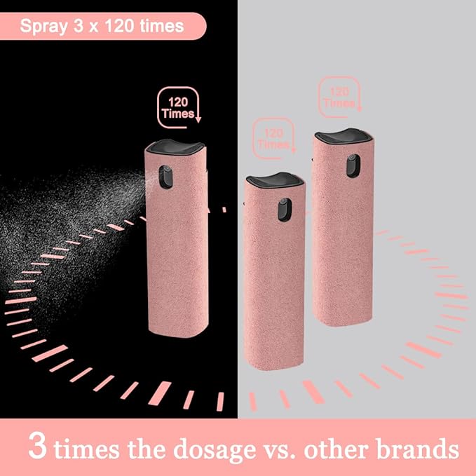 walrfid 3 Pack Screen Cleaner, Car Screen Cleaner Spray and Wipe, Computer Laptop Cleaning Kit for Electronic iPad, iPhone, Cellphone, Monitor, MacBook, Car Display, Tablet, TV Flat Screens, Pink