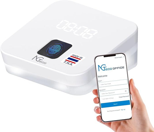 NGTeco Time Clock Cloud-Based, TC4 Fingerprint Time Clocks for Employees Small Business, 2.4G WiFi Customization Rule Clock in Machine with Remote Control Software ＆ iOS/Android App, No Monthly Fee