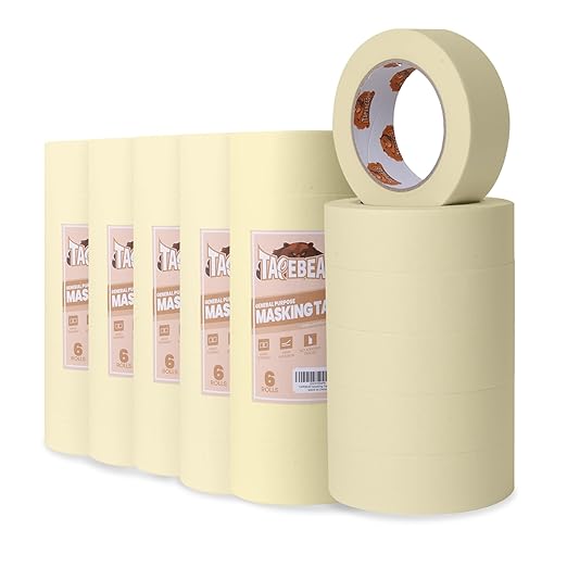 General Purpose Masking Tape Beige White 1.88 Inches x 60 Yards, Bulk Painters Tape for Painting, Labeling, DIY Arts Crafts, Home Office School Projects, 36 Rolls