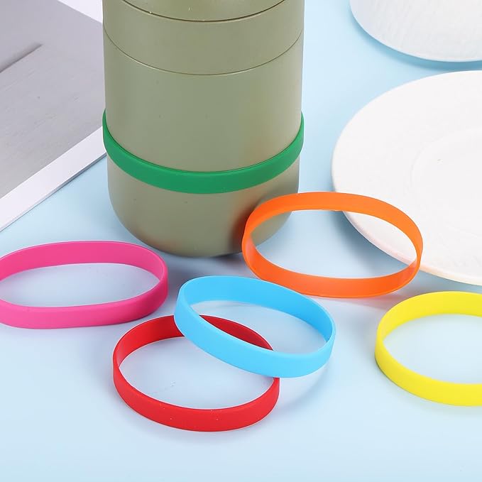 MECCANIXITY 100Pcs Silicone Rubber Bands Non-slip 4 Inch Flat Elastic Rubber Wrapping Bands for Books, Traps, Art, Wrapping Paper, Cord Wraps, Red