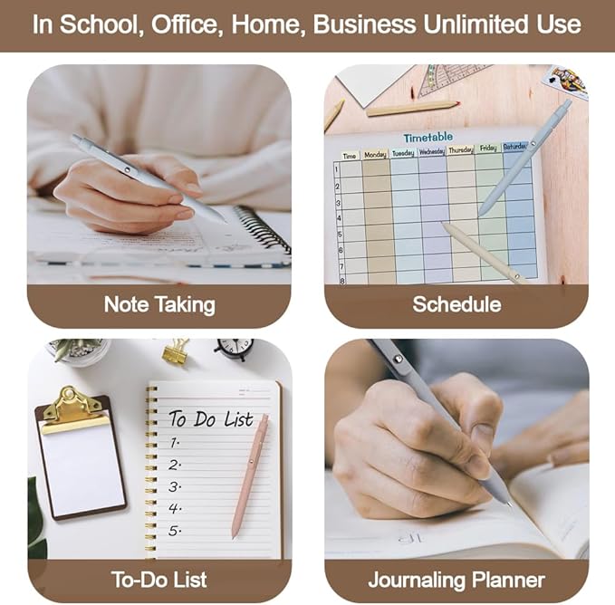 VICO Gel Pens, 10 Pack 0.5mm Black Ink - Quick-Dry Fine Point Pens, Cute Aesthetic High-End Design for Smooth Writing, Journaling, School, Office, Gifts for Women & Men