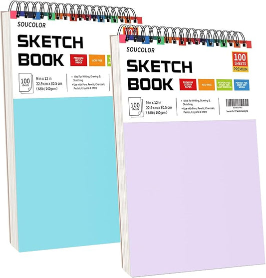 Soucolor 9 x12 Inch Sketch Book,Teen Girl Trendy Stuff, Halloween & Christmas for Teen Girls 4-12, Mother's Day, Birthday for Daughter Wife, Creative Gift for Mum Her, Christmas Coloring Book