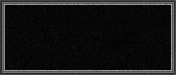 Amanti Art Black Cork Board for Wall, 13x31 Vision Board with Black Wood Frame, Medium Corkboard Office Decor for Home Organization, Traditional Corkboard Pinboard to Display Items for Home