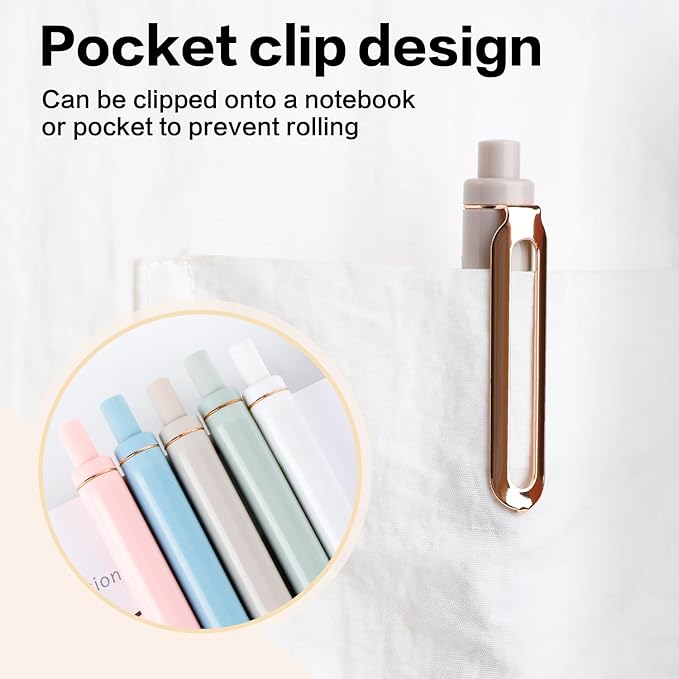 Gel Pens, 10 Pcs 0.5mm Retractable Black Ink Fine Point Rolling Ball Gel Pen, Smooth Writing No Bleed for Journaling Note Taking, Home School Office Supplies