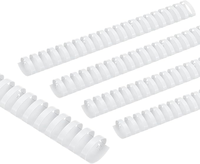 PATIKIL 32mm (1-1/4") Plastic Binding Combs, 10 Pcs 21 Rings Comb Binding Spines 265 Sheet Capacity Letter Size for Binding Paper Sheets Notebook Calendar Picture Album, White