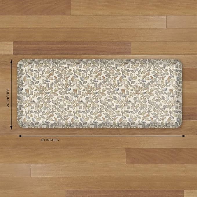 GelPro Designer Comfort Cushioned Anti-Fatigue Standing Kitchen Floor Mat, Padded Stain-Resistant, Waterproof, Non-Slip Comfort Padded Desk/Office Mat - Orchard Almond Kitchen Mat 20x48