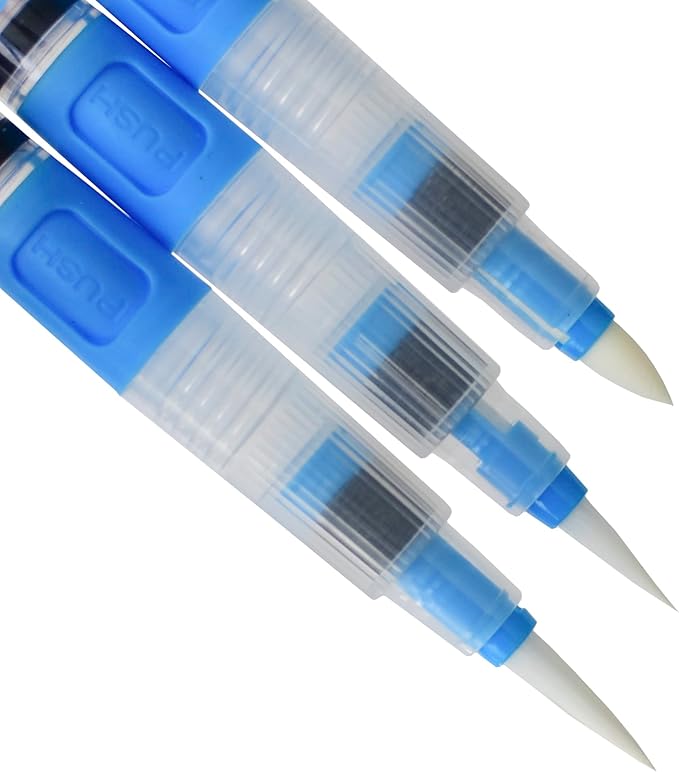 Yasutomo Niji Waterbrush Pen Set: Medium/Large Felt Tip 3 pc