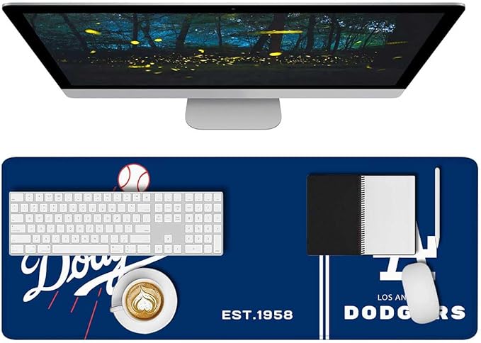 Generic Baseball Mouse Pad Extended Large Gaming Desk Pad 31.5 x 11.8 Inch, XL Mousepad Topographic Mouse Pad with Anti-Slip Rubber Base for Los Angeles Home Office