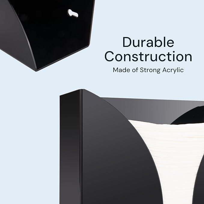 Countertop Paper Towel Holder for Wall Mount, 2 Pack - Acrylic Paper Towel Dispenser & Napkin Holder for Bathroom - Kitchen Accessories