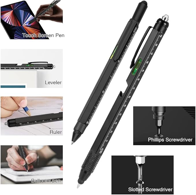 Dad Gifts for Fathers Day, 2PCS Multitool Pen, Stocking Stuffers for Mens Gifts for Him Husband, Father's Day for dad, Birthday for Men, Tools Cool Gadgets,Office Gift