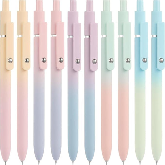Vanhench 10Pcs Gel Pens, Cute Pens for Trendy Teen Girl Stuff, Happy Birthday Gift Basket, Aesthetic School Supplies, Ideal for 8 9 10 11 12 13 14 Year Old Girl (10PCS Gradient)