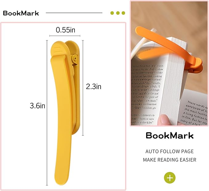 3pcs Page Bookmarks for Reading, Automatic Book Marks Tailored for Enthusiasts, Unique and Cute Book Page Holder Markers Clip Reading Accessories Gifts