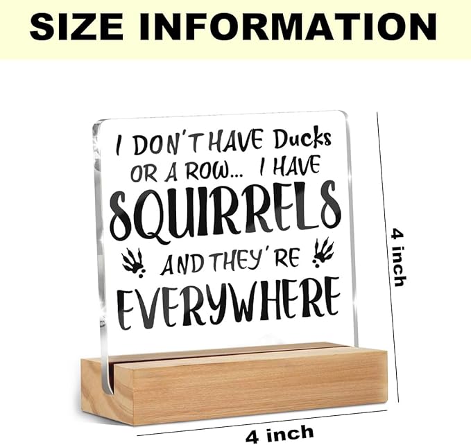 Funny Office Desk Decor Clear Acrylic Sign 4x4 Inch, Humorous Decorative Desk Accessories for Office Table Shelf Desktop Cubicle Decor, Small Gifts for Women Men Coworkers