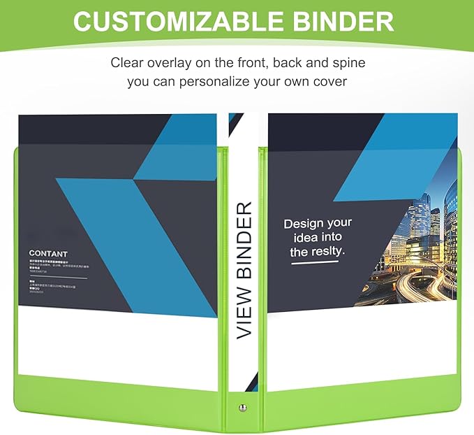 1-inch 3 Ring Binde with 2 Inside Pockets, 1" Clear View Binder Holds US Letter Size 8.5'' x 11" Paper, 1“ Round Ring Binder for Office/Home/School Supply, 6 Pack (6 Colors Assorted)