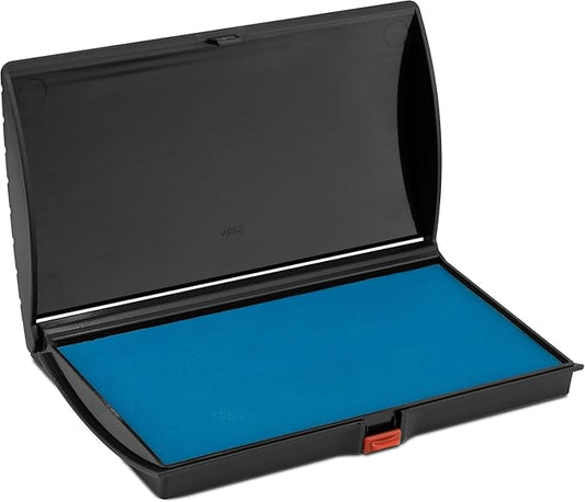 Large Premium Sky Blue Ink Stamp Pad - 3" by 6" - Quality Felt Pad - Case with Closing snap
