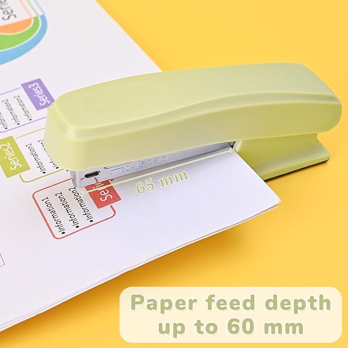 Temiary Staplers for Desk with 2000 Staples Standard, Jam Free, Reduced Effort, Stapler for School Office Home Supplies (Green)
