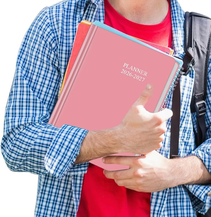 Planner 2026-2027 - 18 Months (Jan 2026 - Jun 2027) Agenda Planner 5.8" x 8.5", 2026-2027 Weekly & Monthly Planners, Hard Cover, Pink