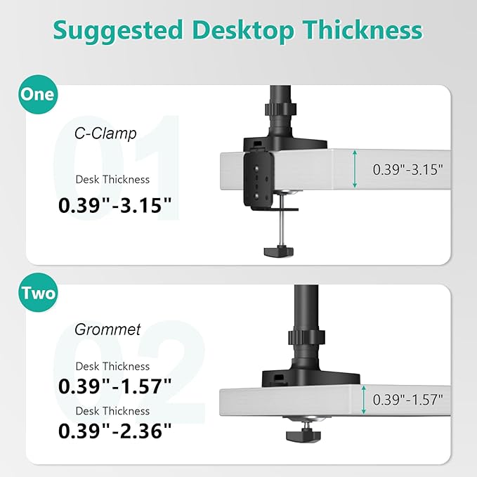 WALI Triple Monitor Mount, 3 Monitor Desk Mount with Premium Gas Spring Arm for Screens up to 27 inch, Multiple Monitors Stand with Tilt, Swivel, Rotation, Mounting Holes 75/100 mm, Black