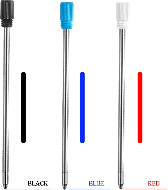 DUNBONG Ballpoint Metal D1 Refill for Multifunction Pen, Black pack of 5 pieces (Black)