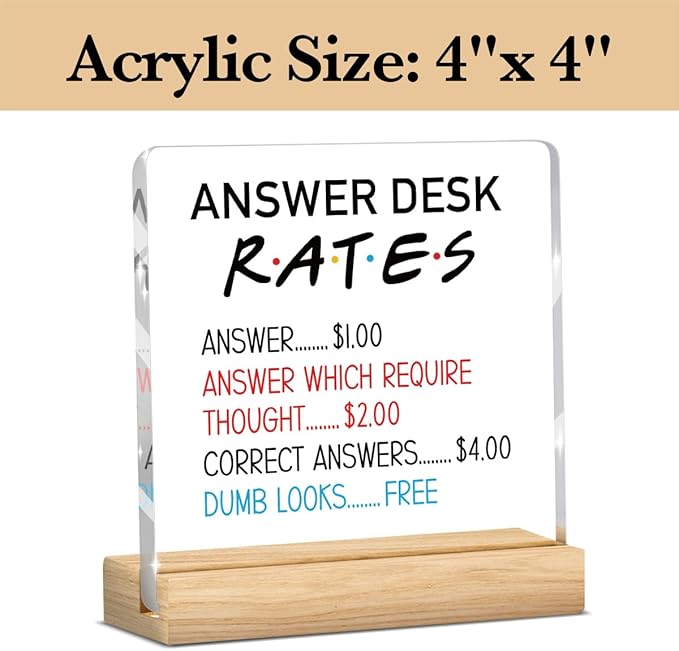 Funny Desk Decor Funny Gifts for Coworkers Office Decor Gag Fun Gift for Coworker Teammate Employee Boss White Elephant for Adults, Cute Humor Office Acrylic Desk Decoration