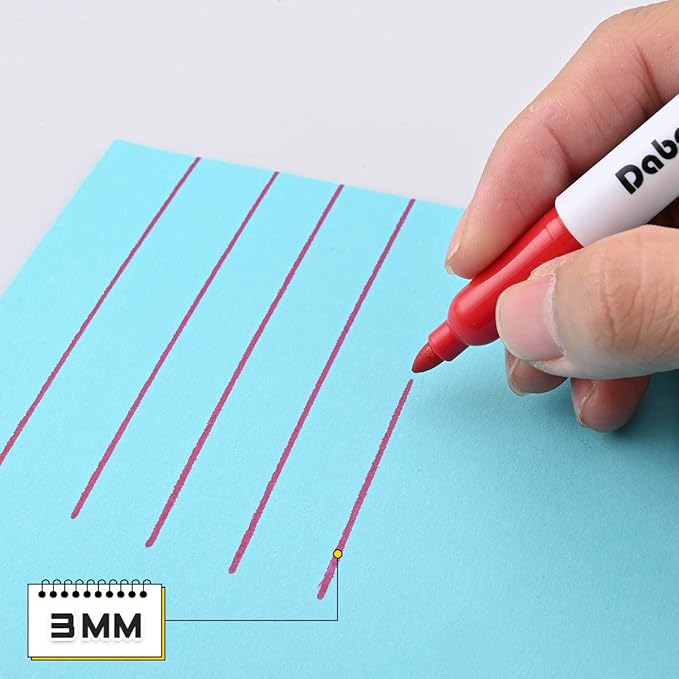 Dabo & Shobo 48 Colors Permanent Markers, Fast Drying, Suitable For Classroom Office Meeting，Works On Plastic, Wood, Stone, Metal and Glass for Doodling, Coloring, Marking