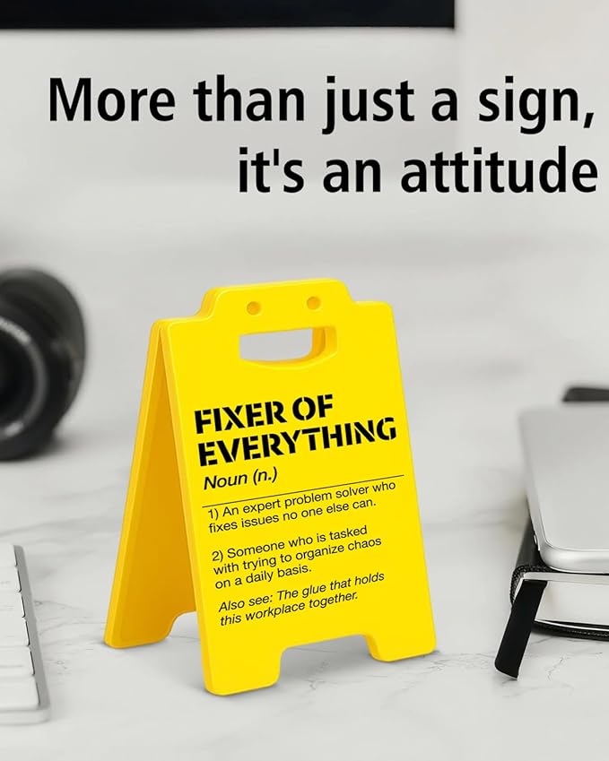 Thank You Appreciation Gifts for Coworker, Boss, Mentor, Boss Day Gifts for Men Women, Fixer of Everything Desk Little Signs Office Decor for Work