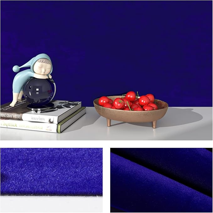 FunStick Sapphire Blue Fabric Wallpaper Peel and Stick Soft Velvet Fabrics Wallpaper Blue Felt Fabric Contact Paper for Cabinets Shelf Liner Self Adhesive Wall Paper for Bedroom Drawers 15.8"x78.8"