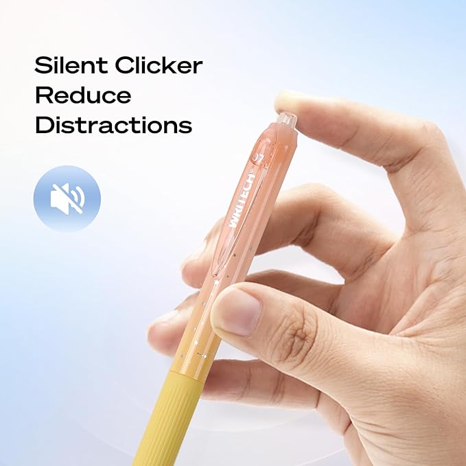 WRITECH Gel Pens Fine Point: 0.7mm Black Ink Retractable 6ct Smooth Writing with Aesthetic Gradient Color Barrel for Journaling Note Taking Silent Click No Smear Nebula Pen Set