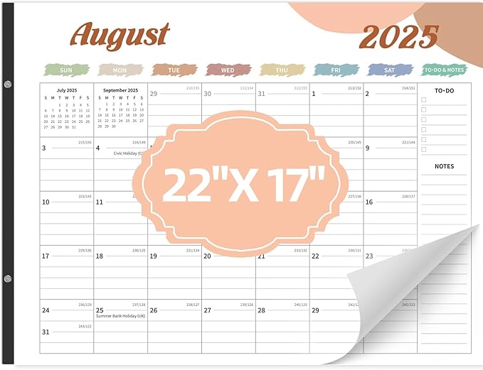 Desk Calendar 2025-2026, Desk Calendar Large 22x17, 18 Months Desk Top Calendar, From July 2025 to December 2026 with To Do & Notes, Holiday & Julian Date for Home, School & Office