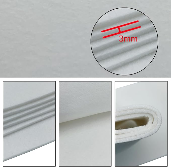 aufodara Felt Fabric 11.8 x 98.4 inch Craft Felt Fabric Roll, Felt 3mm Thick for Felt Table Mats DIY Arts & Crafts Patchwork Sewing Decorations (White)