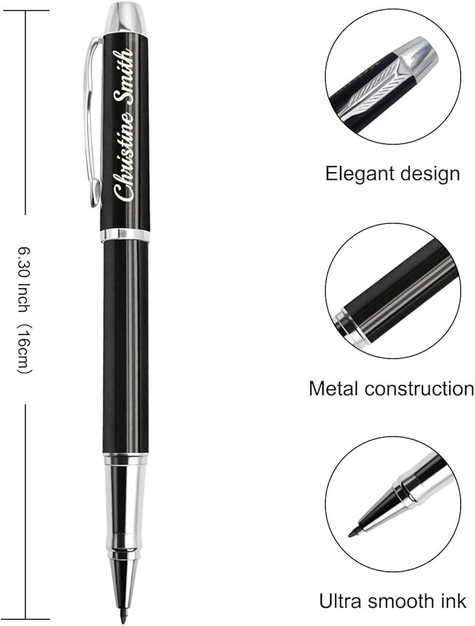 Amlion Personalized Pens Custom Engraved Pen with Name, Refillable Medium Refill, Personalized Gifts for Men Women
