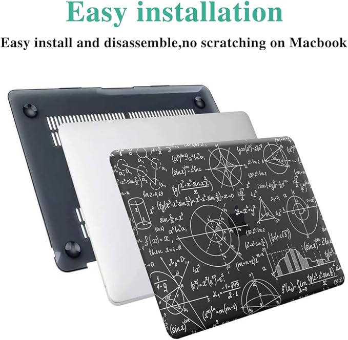 DTangLsm Compatible for MacBook Air 13 inch Case 2021-2018 Release A2337 M1 A2179 A1932 with Touch ID, Smooth Plastic Hard Shell Protective Cover+Keyboard Cover for Mac Air 13 Case 2020, Math Formula
