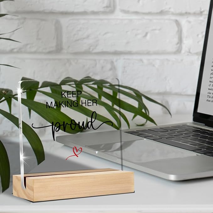 Memorial Gifts for Loss of Mom Bereavement Gift Loss of Grandmother Sympathy Gifts Keep Making Her Proud Desk Decorative Signs Plaques 4 x 4 Inches Acrylic