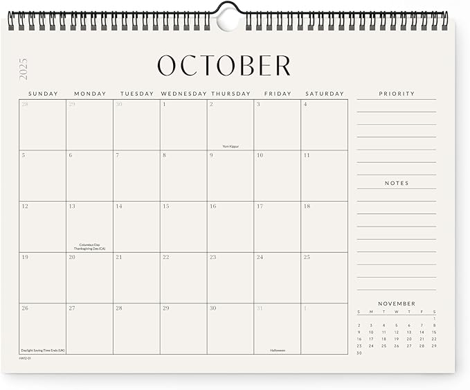 Jotsome Wall Calendar 2025-2026, Monthly Wall Calendar From Now to December 2026 14.2x11.2 inch for Home and Office, Easy Planning