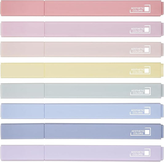 8 Colors Aesthetic Highlighters, 4mm Line Width, Assorted Colors With Soft Chisel Tip, No Bleed Bible, Great for School, Nice to Eyes, Pastel