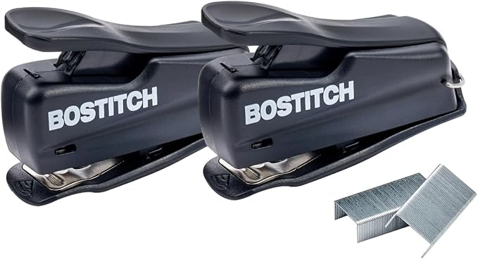 Bostitch Nano Mini Staplers, Black, 2-Pack (1830-2PK)