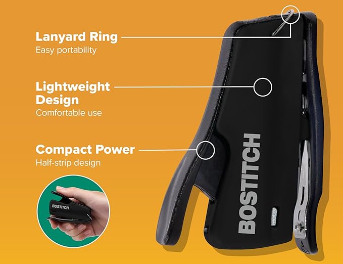 Bostitch Nano Mini Staplers, Black, 2-Pack (1830-2PK)