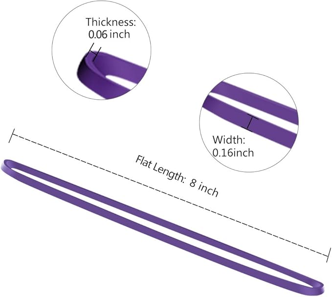 Coopay 180 Pieces Large Rubber Bands Bulk, 8 Inches Heavy Duty Strong Elastic Bands for Office Supply School Home, Securing Trash Can Garbage Cans, File Folders (Purple)
